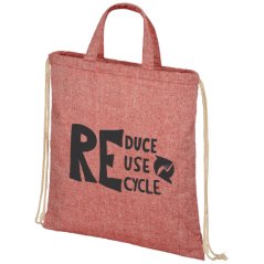 Pheebs šňůrkový batoh ze směsi recyklované bavlny a polyesteru 210 g/m2