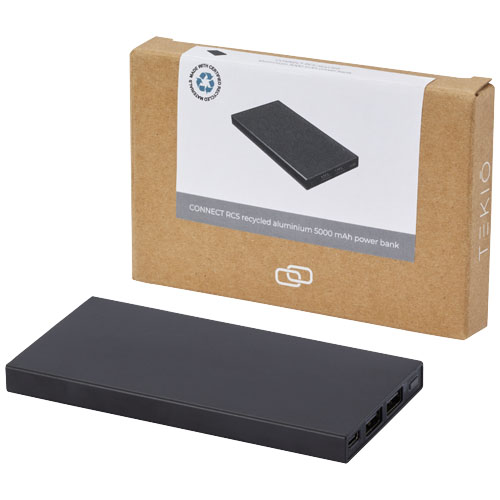 Connect 5000mAh powerbanka z recyklovaného hliníku