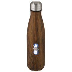 Nerezová lahev s vakuovou izolací o objemu 500 ml s dřevěným potiskem Cove