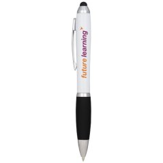 Barevné kuličkové pero a stylus Nash s černým úchopem
