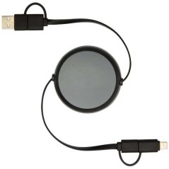 Vysouvací datový synchronizační a rychlonabíjecí 45W kabel 5 v 1 o délce 100 cm z recyklovaného plastu a hliníku Alasia