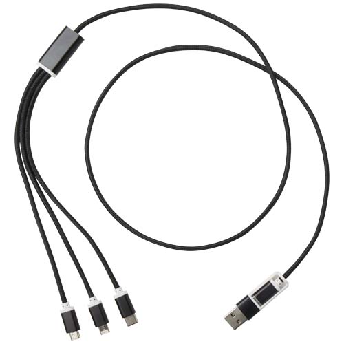 Versatile nabíjecí kabel 5v1 z recyklovaného hliníku