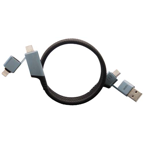 100W magnetický ultra rychlý nabíjecí kabel SCX.design C52 4 v 1 z rPET