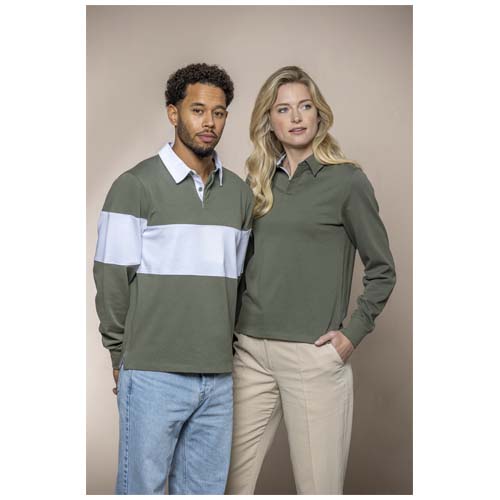 Clyde unisex organic rugby polo sweatshirt