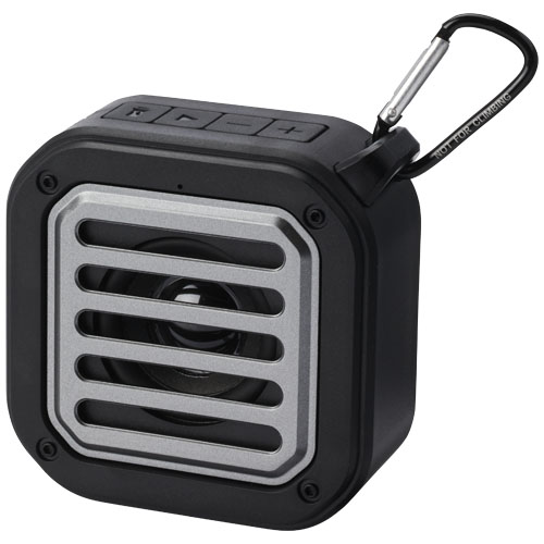 Solo 3W IPX5 solární Bluetooth® reproduktor z RCS recyklovaného plastu s karabinou