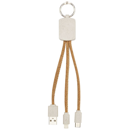 Napájecí kabel z pšeničné slámy a korku Bates 3-v-1