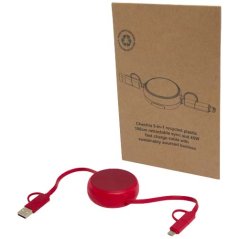 Vysouvací datový synchronizační a rychlonabíjecí 45W kabel 5 v 1 o délce 100 cm z recyklovaného plastu a hliníku Alasia