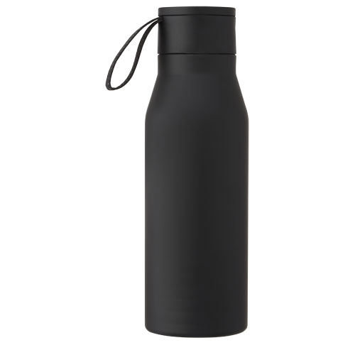 Nerezová láhev o objemu 500 ml s měděnou vakuovou izolací, páskem z PU kůže a víčkem Ljungan