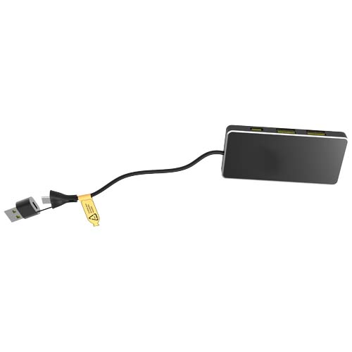 USB hub 8v1 SCX.design H20 s duálním vstupem a 6 porty
