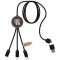 40W nabíjecí kabel 5v1 z rPET se svítícím logem a kulatým dřevěným pouzdrem SCX.design C37